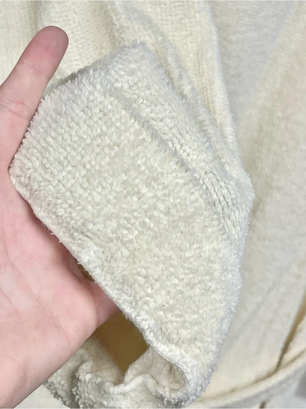 J.Crew Ivory Terry Plush Bath Robe Long Belted White Cozy Loungewear Small